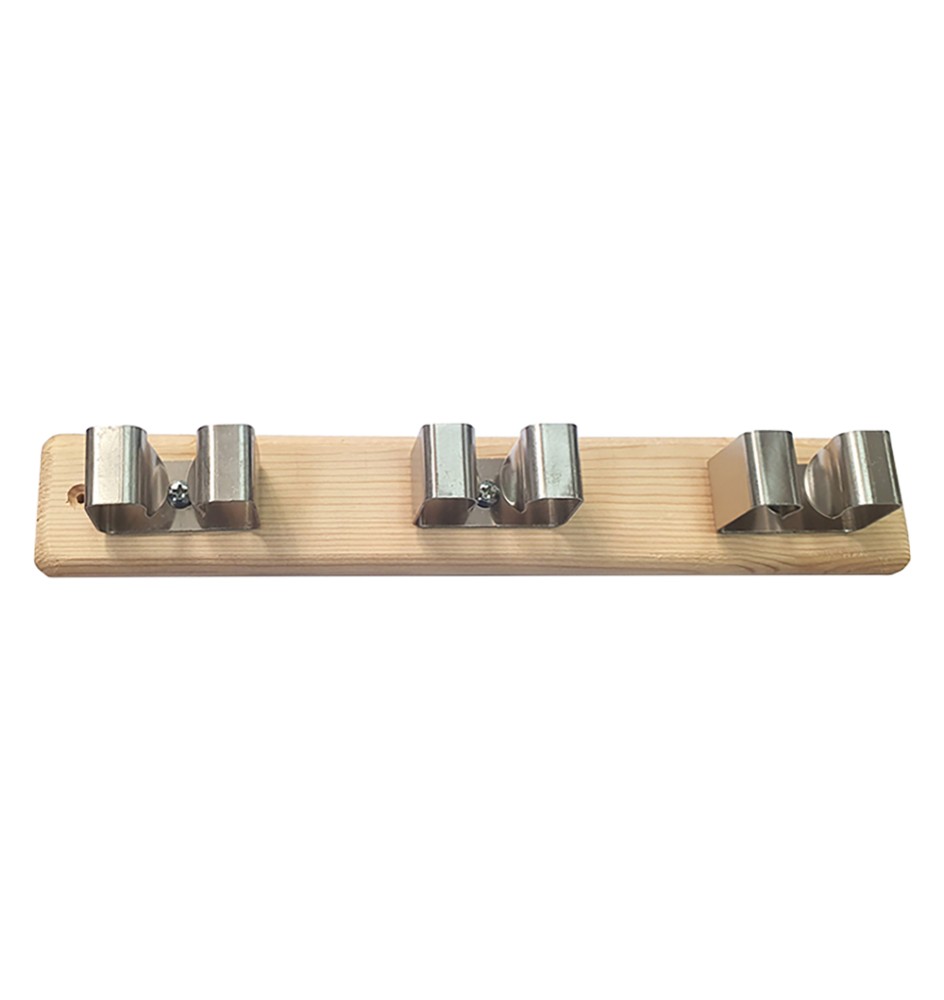 BARRA APPENDISCOPA SUPPORTO LEGNO 3 posti