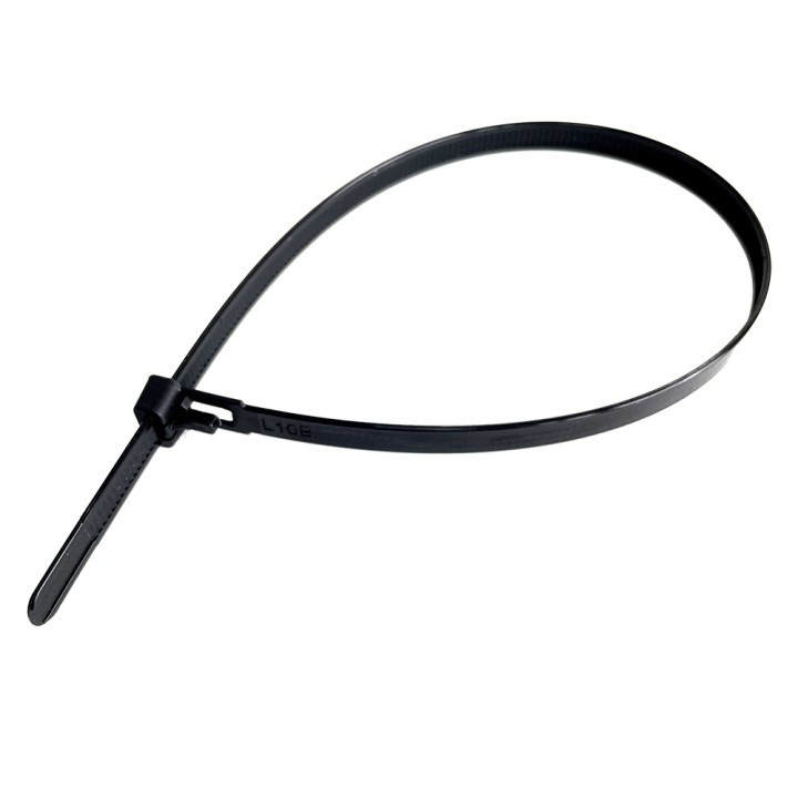 FASCETTA A STRAPPO PER CABLAGGIO RIAPRIBILE mm 7,6 x 200 - nero