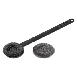 SPAZZOLA PER GRIGLIE CON SPUGNA ACCIAIO cm. 45