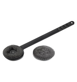 SPAZZOLA PER GRIGLIE CON SPUGNA ACCIAIO cm. 45