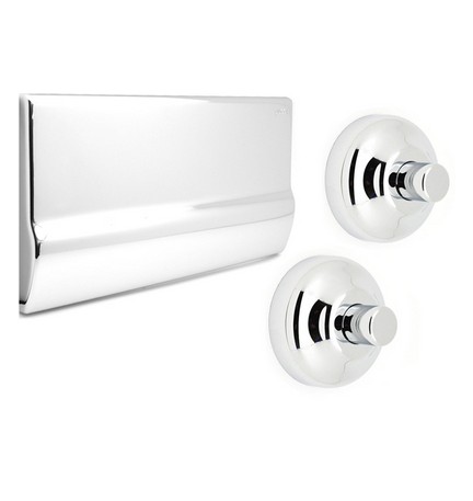 PLACCA 2 ROSONI + BOTTONI + PROLUNGA CROMO -