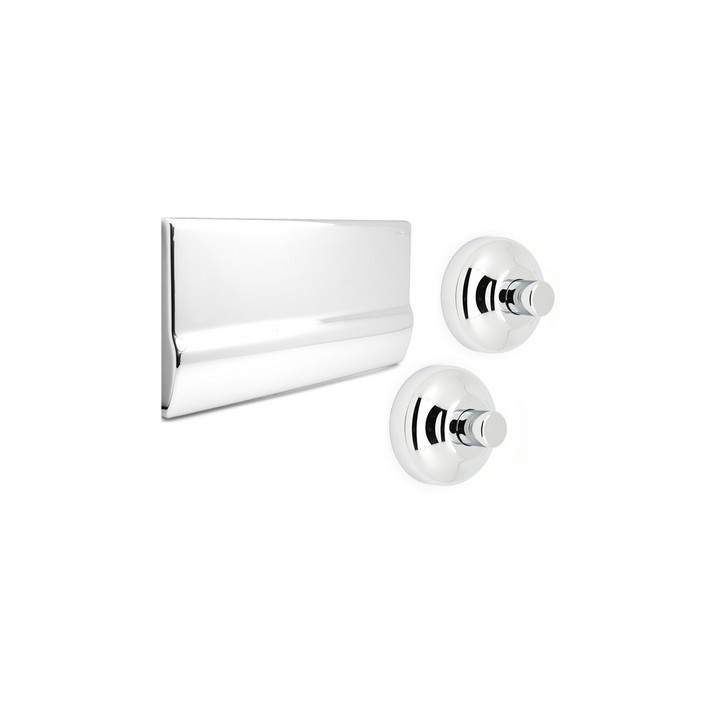 PLACCA 2 ROSONI + BOTTONI + PROLUNGA CROMO -