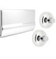 PLACCA 2 ROSONI + BOTTONI + PROLUNGA CROMO -