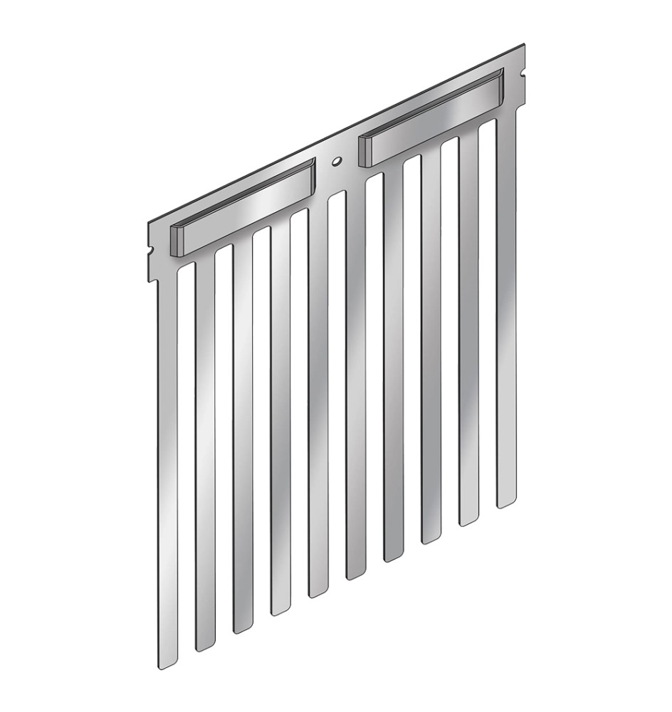 BARRIERA ANTIVOLATILI CORTA PER PANNELLI SOLARI 'BF140' altezza lamelle 200 mm