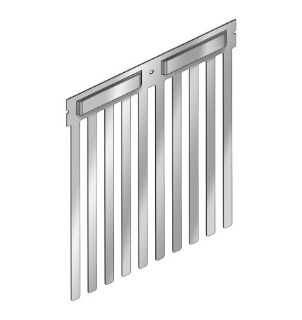 BARRIERA ANTIVOLATILI CORTA PER PANNELLI SOLARI 'BF140' altezza lamelle 200 mm