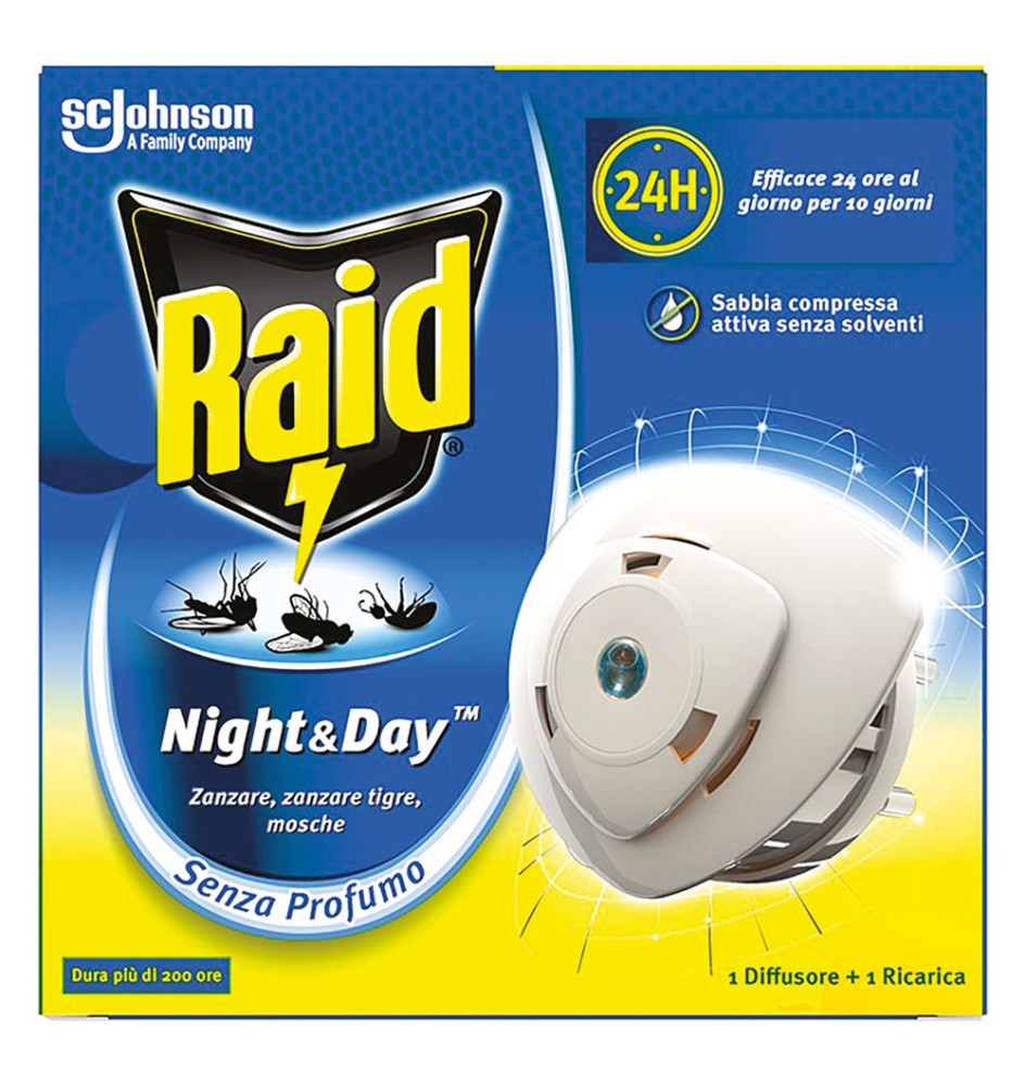 ANTIZANZARE ELETTRICO AD EMANAZIONE 'NOTTE/GIORNO' con 1 ricarica liquida