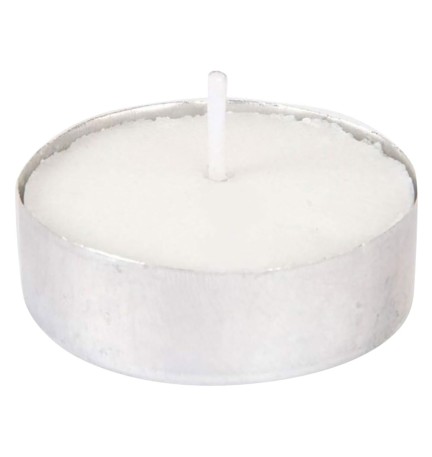 CANDELA BIANCA 'TEALIGHT' cm 3,8 x 1,5 - cf. 50 pz in blister
