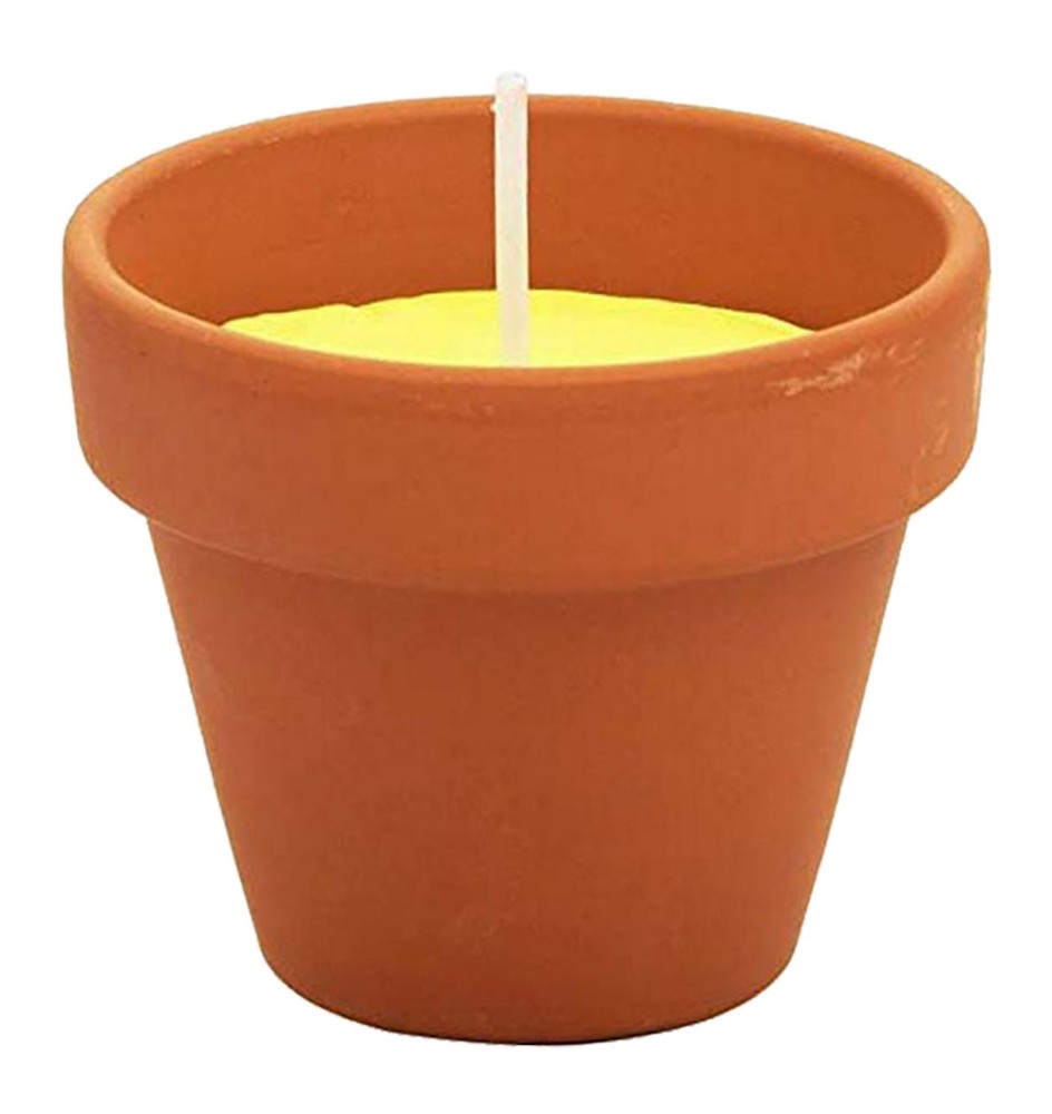 VASETTO COTTO CON CITRONELLA cf da 6 pezzi - d.7 x H.6 cm