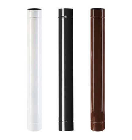TUBO SMALTATO PER STUFE cm 50 ø 13 nero lucido