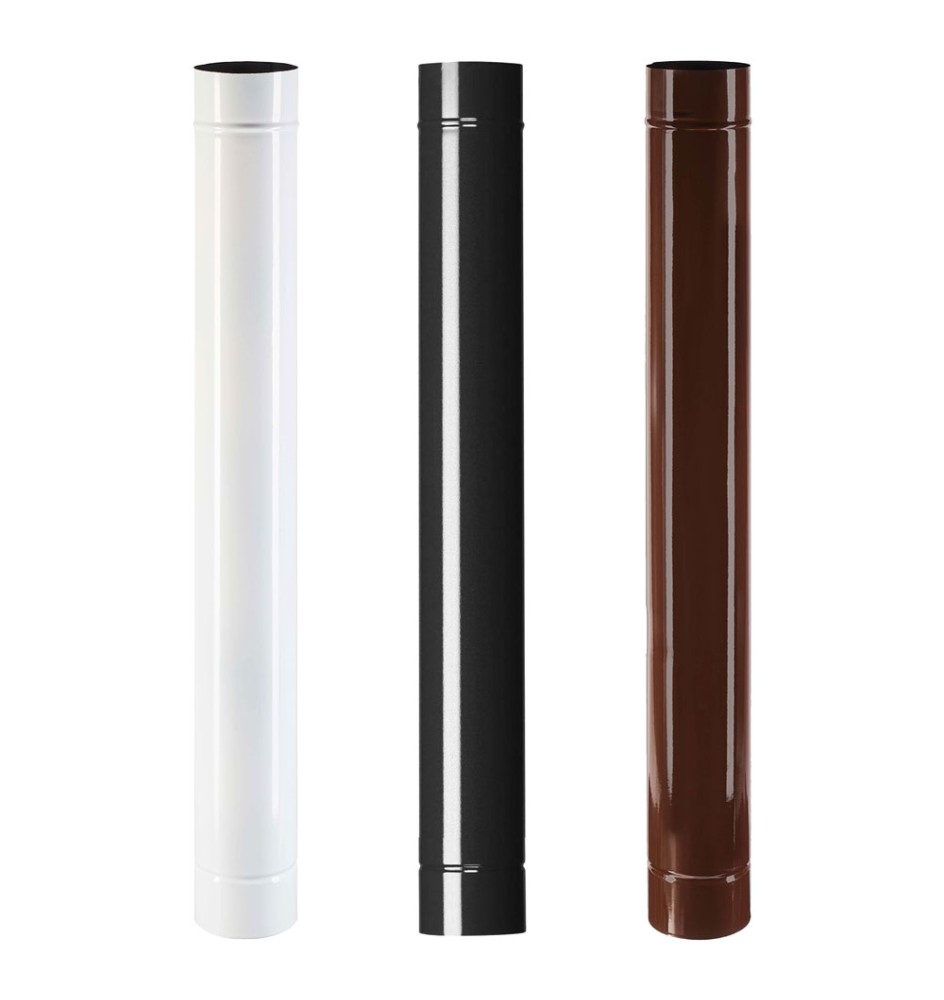 TUBO SMALTATO PER STUFE cm 50 ø 15 nero lucido