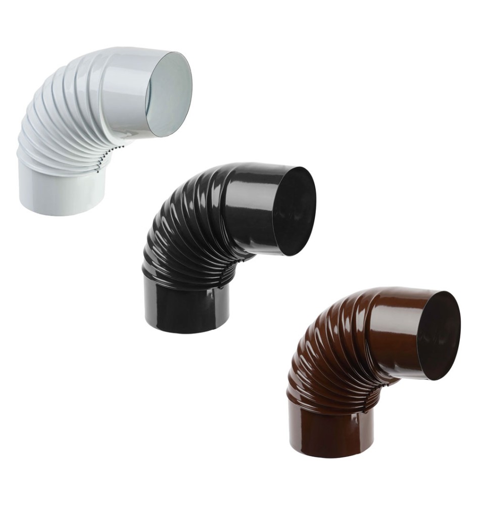 GOMITO SMALTATO PER STUFE ø 10 - 90° colore bianco