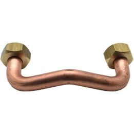 TUBO RAME CON 2 CALOTTE PER GALLEGGIANTE L. 7,5 cm (centro foro)