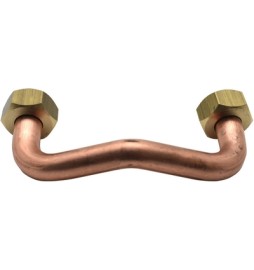 TUBO RAME CON 2 CALOTTE PER GALLEGGIANTE L. 7,5 cm (centro foro)