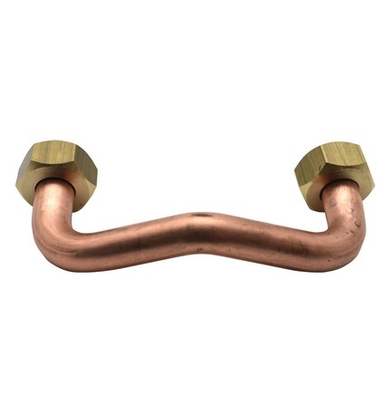 TUBO RAME CON 2 CALOTTE PER GALLEGGIANTE L. 7,5 cm (centro foro)