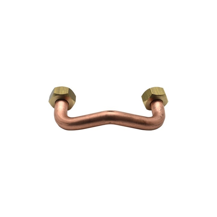 TUBO RAME CON 2 CALOTTE PER GALLEGGIANTE L. 7,5 cm (centro foro)