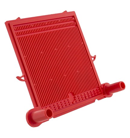 PIASTRA POLIPROPILENE attacco tubo - cm 20x20 - rossa