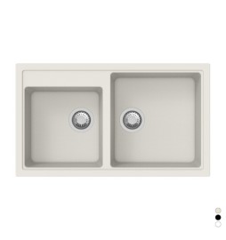 LAVELLO SINTETICO DA INCASSO 2 VASCHE CM 86 Avena