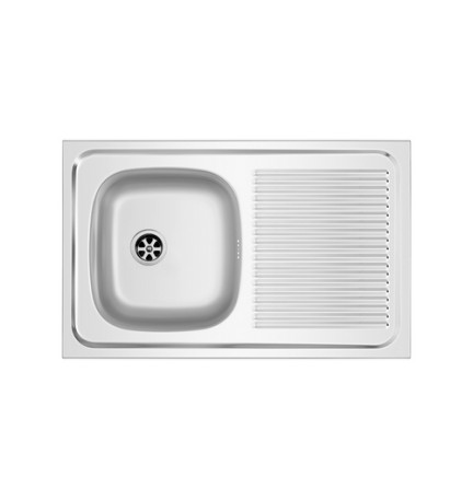 LAVELLO APPOGGIO IN ACCIAIO INOX MOD. LA02 CM 80x50 cm. 80 gocciolatoio dx