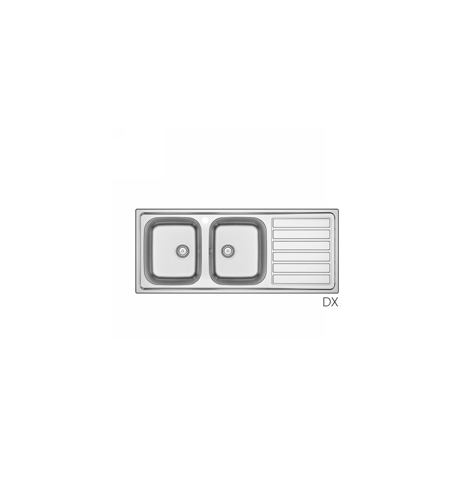 LAVELLO INCASSO IN ACCIAIO INOX MOD. LS03 CM 120X50 cm. 120 gocciolatoio dx