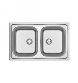 LAVELLO INCASSO IN ACCIAIO INOX MOD. LS05 80x50 CM cm. 80 x 50