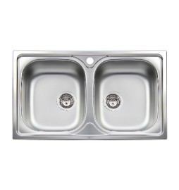 LAVELLO INCASSO ACCIAIO INOX 2 VASCHE CM 86 cm 86