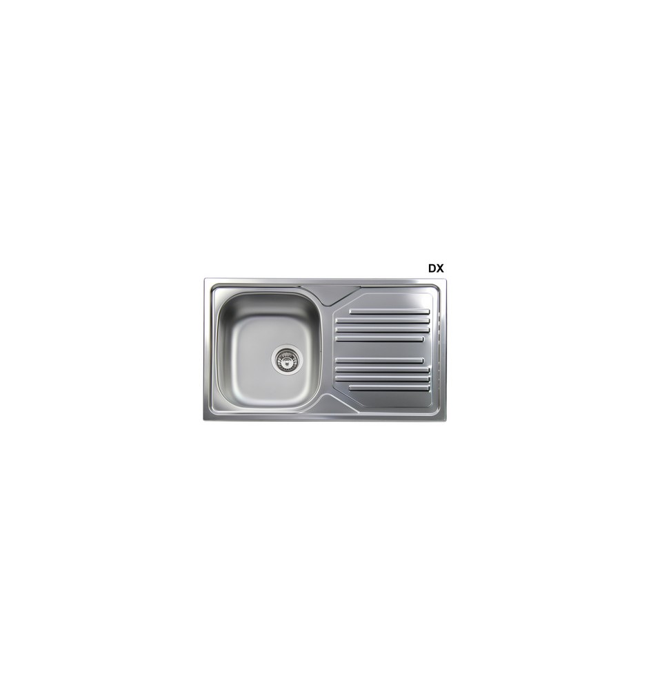 LAVELLO INCASSO IN ACCIAIO INOX CON 1 VASCHETTA cm 86 gocciolatoio sx