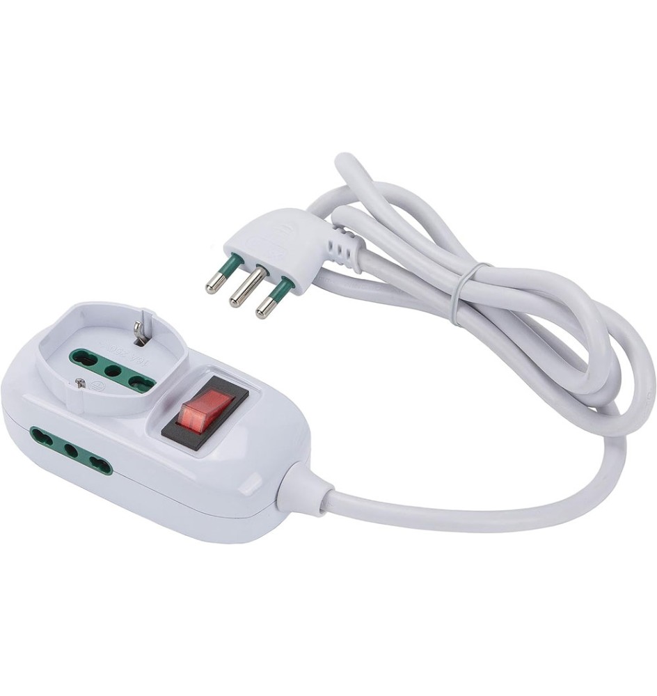 MULTIPRESA MINI 'TRIAX ECO' mt. 1,2 - colore bianco