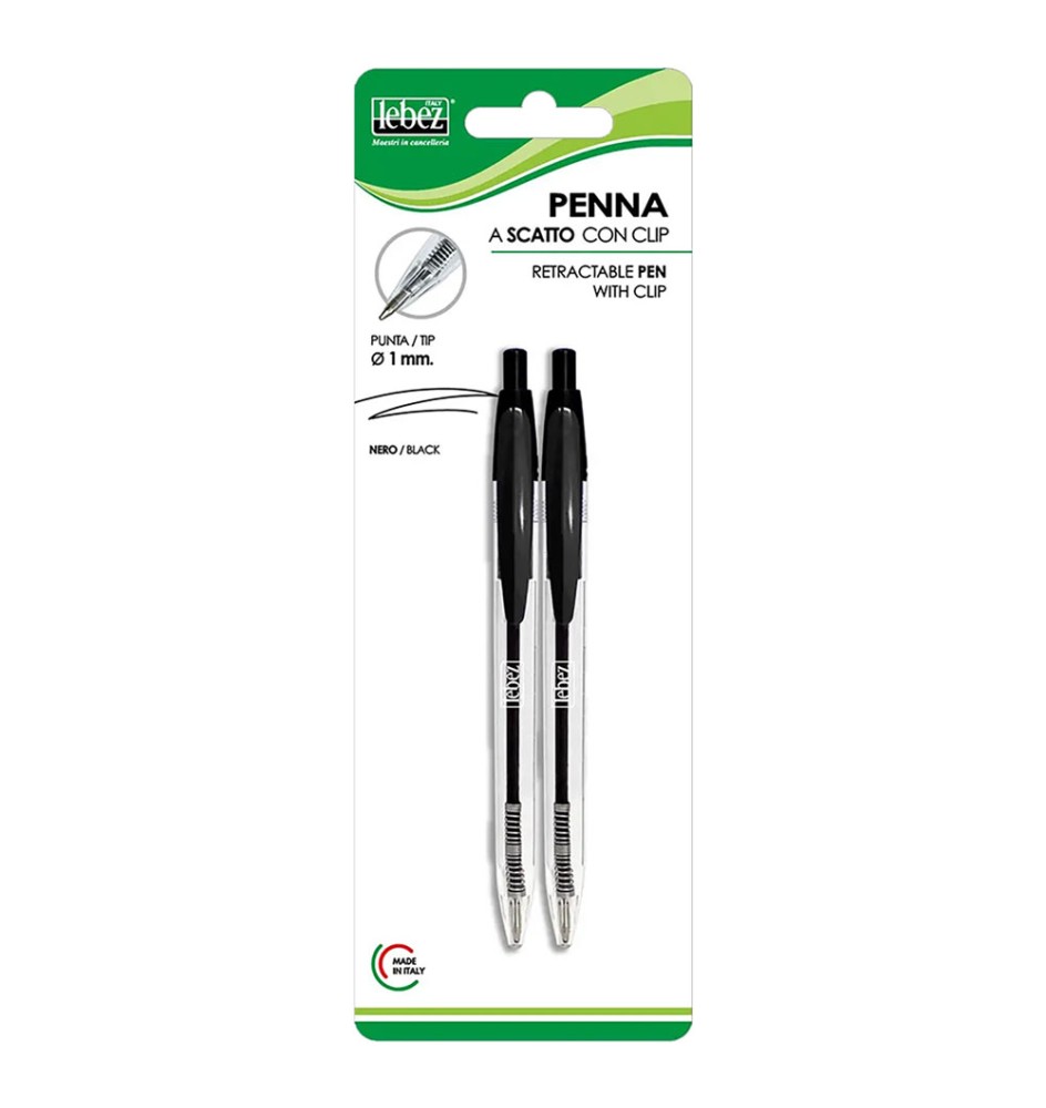 PENNA A SCATTO CON CLIP inchiostro nero