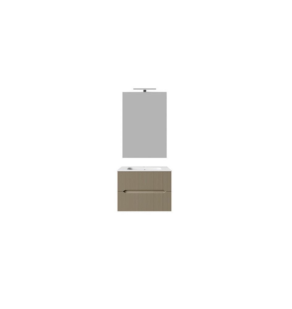 MOBILE BAGNO SOSPESO LINEA STICK CANNETTATO DA 60 CM Rovere Chiaro