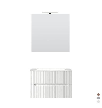 MOBILE BAGNO SOSPESO LINEA STICK CANNETTATO DA 70 CM Rovere Chiaro