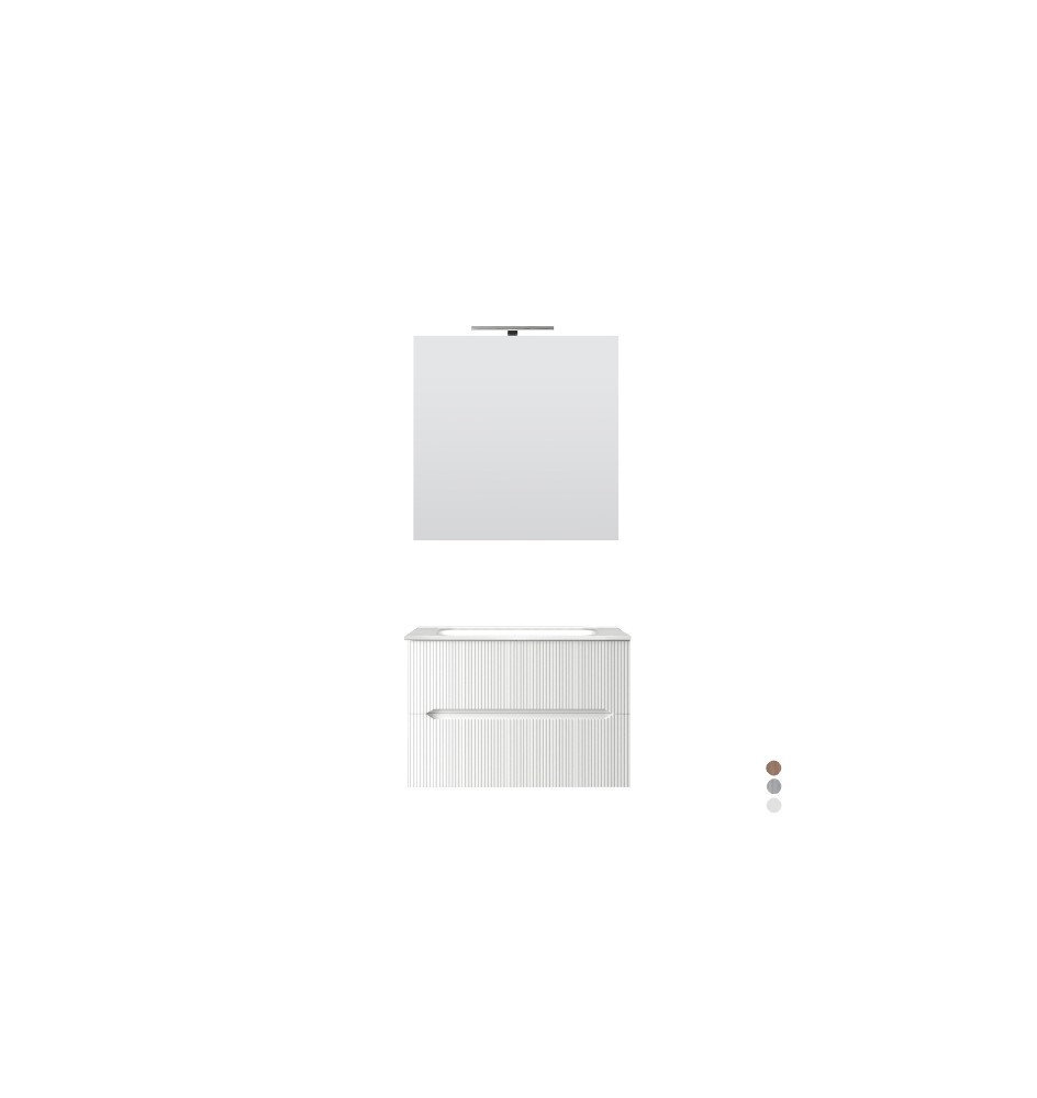 MOBILE BAGNO SOSPESO LINEA STICK CANNETTATO DA 70 CM Tortora Opaco