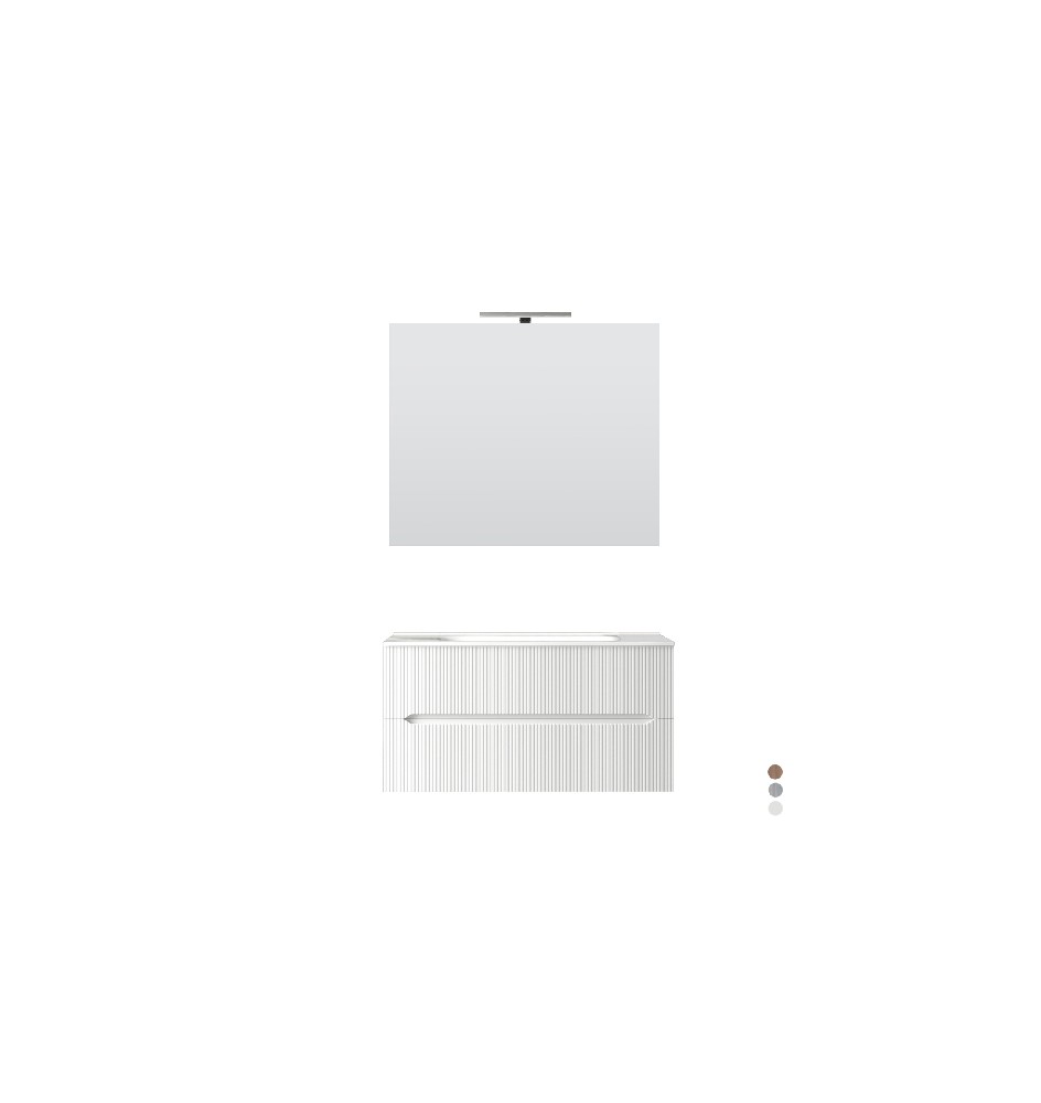 MOBILE BAGNO SOSPESO LINEA STICK CANNETTATO DA 90 CM Verde Bosco