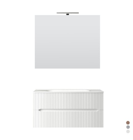 MOBILE BAGNO SOSPESO LINEA STICK CANNETTATO DA 90 CM Verde Bosco
