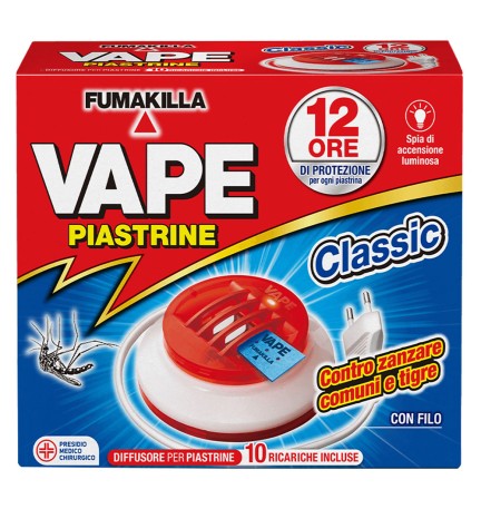 ANTIZANZARE ELETTRICO AD EMANAZIONE 'PIASTRINE' con 10 piastrine da 12 ore ciascuna