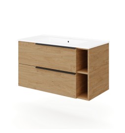 BASE SOSPESA MOBILE BAGNO CON LAVABO MOD. LOFT cm 101x46 Rovere naturale