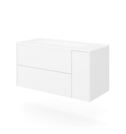 BASE SOSPESA MOBILE BAGNO CON LAVABO MOD. TRIO cm 81x46 Rovere oro
