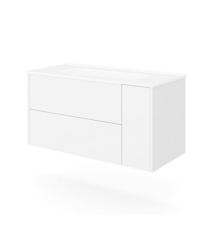 BASE SOSPESA MOBILE BAGNO CON LAVABO MOD. TRIO cm 81x46 Rovere oro