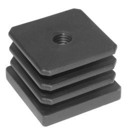 PUNTALE QUADRO ALETTATO CON FORO FILETTATO mm 40 x 40 - foro M10