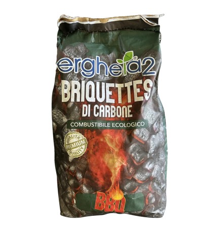 BRICCHETTE DI CARBONE VEGETALE PER GRILL 'ERGHEIA2' Kg 3 ca.