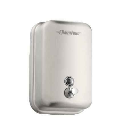 DISPENSER DI SAPONE LIQUIDO A PARETE IN ACCIAIO Lt 0,5 - H. 149 mm