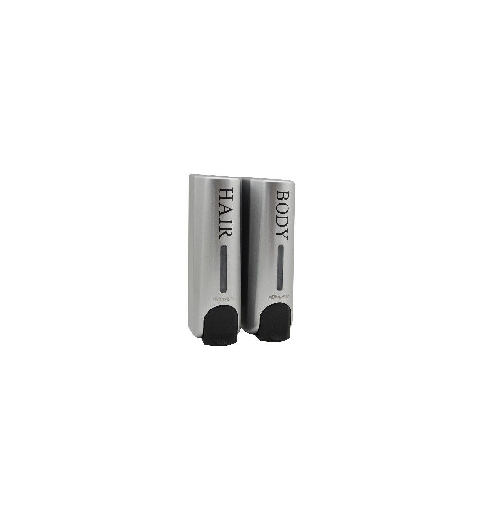 DISPENSER DI SAPONE LIQUIDO A PARETE DOUBLE SILOS Lt 0,35 x 2 - H. 215 mm