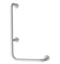 CORRIMANO ANGOLARE CON MONTANTE A SINISTRA cm. 35 x 65 sx Bianco