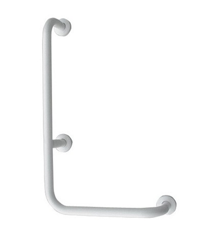CORRIMANO ANGOLARE CON MONTANTE A SINISTRA cm. 35 x 65 sx Bianco
