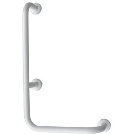 CORRIMANO ANGOLARE CON MONTANTE A SINISTRA cm. 35 x 65 sx Acciaio Inox