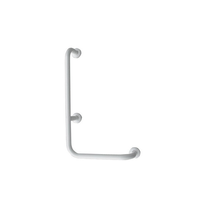 CORRIMANO ANGOLARE CON MONTANTE A SINISTRA cm. 35 x 65 sx Acciaio Inox