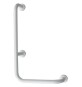 CORRIMANO ANGOLARE CON MONTANTE A SINISTRA cm. 35 x 65 sx Acciaio Inox