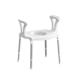 SEDIA COMODA CON BRACCIOLI Bianco