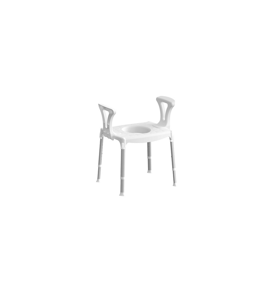 SEDIA COMODA CON BRACCIOLI Bianco