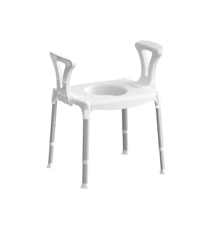 SEDIA COMODA CON BRACCIOLI Bianco