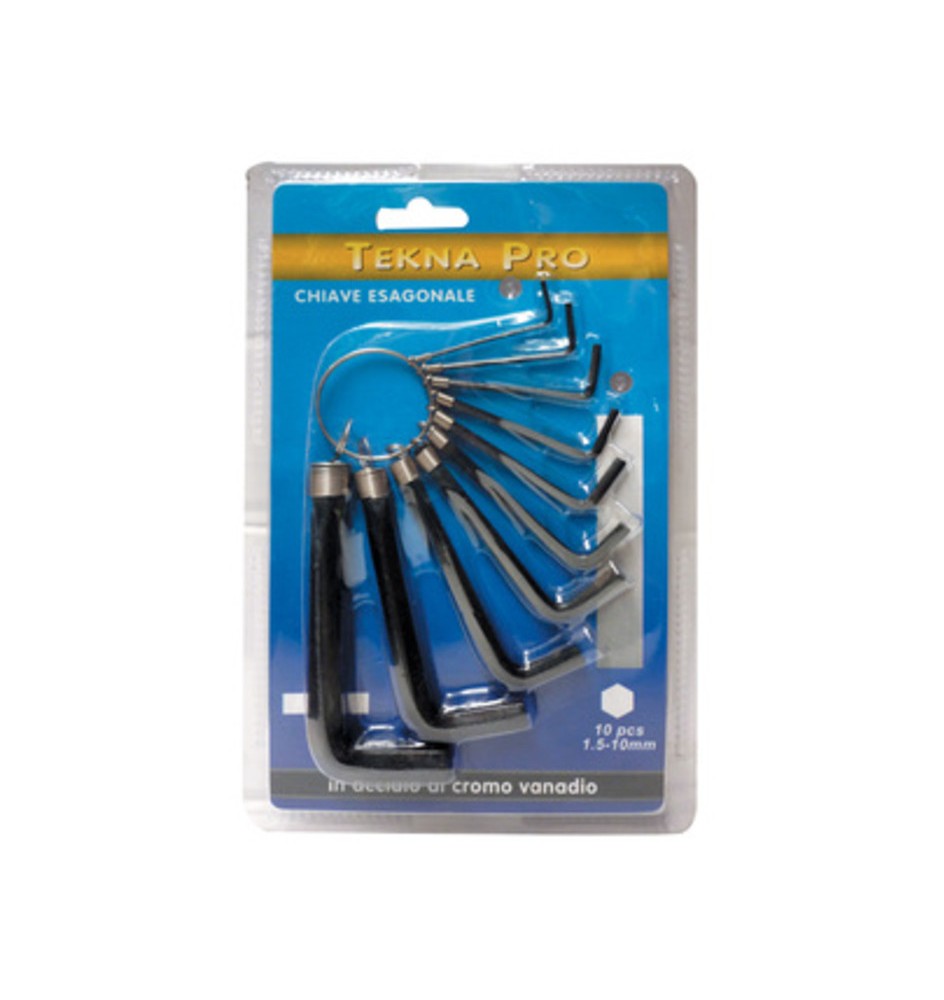 SERIE 10 CHIAVI ESAGONALI TEKNA PRO C/ANELLO NERO